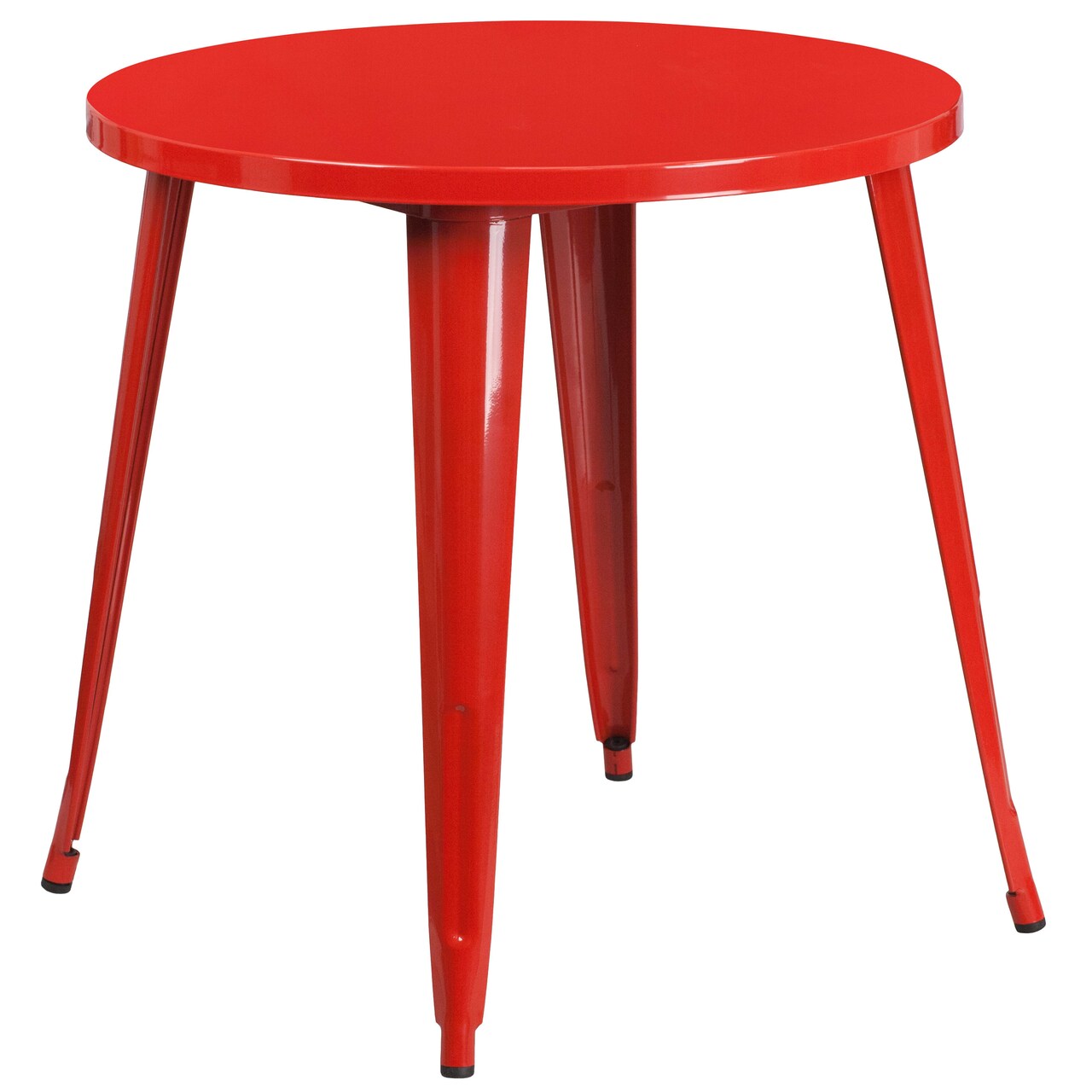 Emma and Oliver Commercial Grade 30" Round Colorful Metal Indoor-Outdoor Dining Table